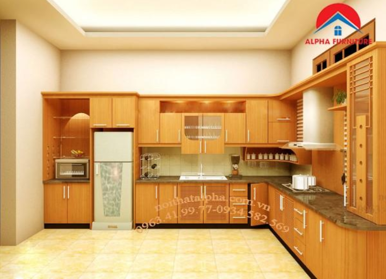 Tủ bếp gỗ công nghiệp cao cấp mang đến sự bền đẹp