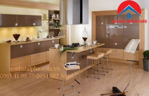 Tủ Bếp Gỗ Veneer MS09