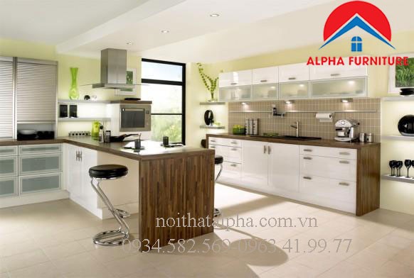 Tủ Bếp Gỗ Veneer MS11