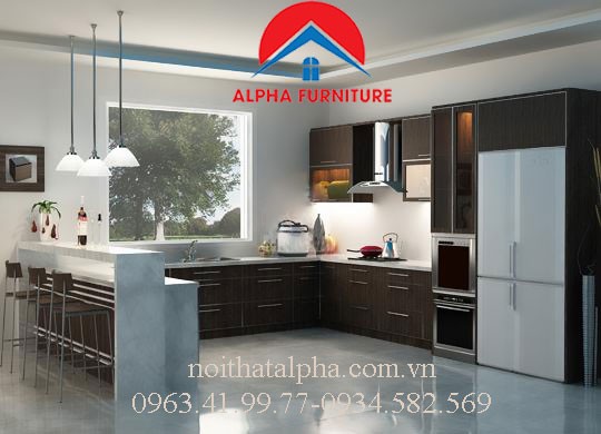 Tủ Bếp Gỗ Veneer MS07