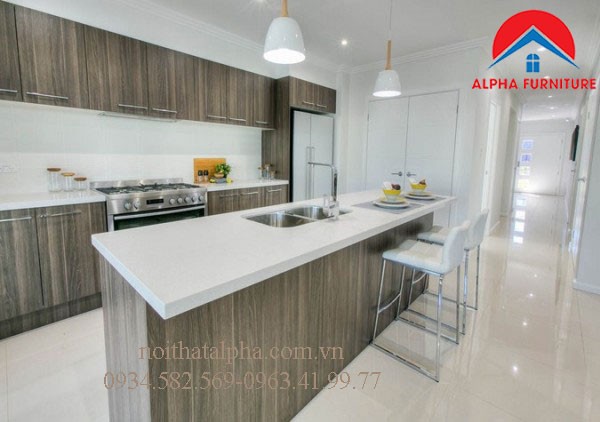 Tủ Bếp Gỗ Veneer MS14
