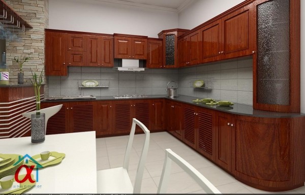 Tủ Bếp Gỗ Giáng Hương 001
