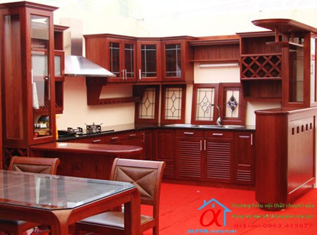 Tủ Bếp Gỗ Hương đỏ Nam phi