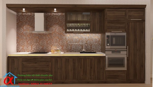 Tủ Bếp Gỗ óc chó 003