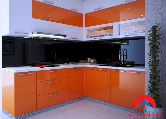 tủ bếp acrylic Mã V313- Vinhome Hàm nghi