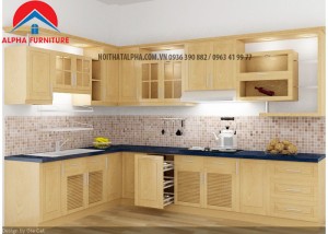 Tủ Bếp Gỗ Sồi Nga MS22-Nhà chị An- Hoài Đức