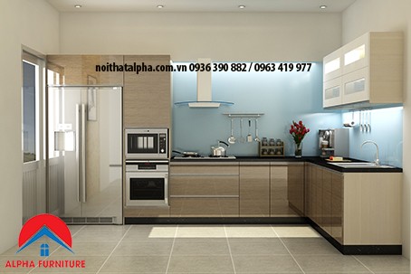 Tủ Bếp Gỗ Veneer MS01