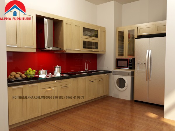 Tủ Bếp Gỗ Sôi Nga MS20- Chung cư Sky imperia garden