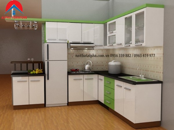 TỦ BẾP MDF LÕI XANH - 021